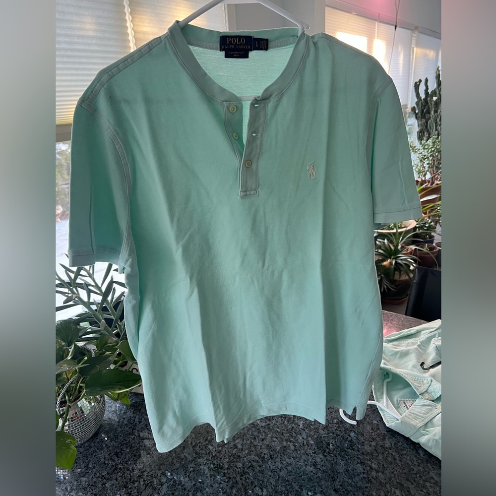 Men’s Polo Ralph Lauren T-Shirt short sleeve Featherweight Mesh Large Mint Green